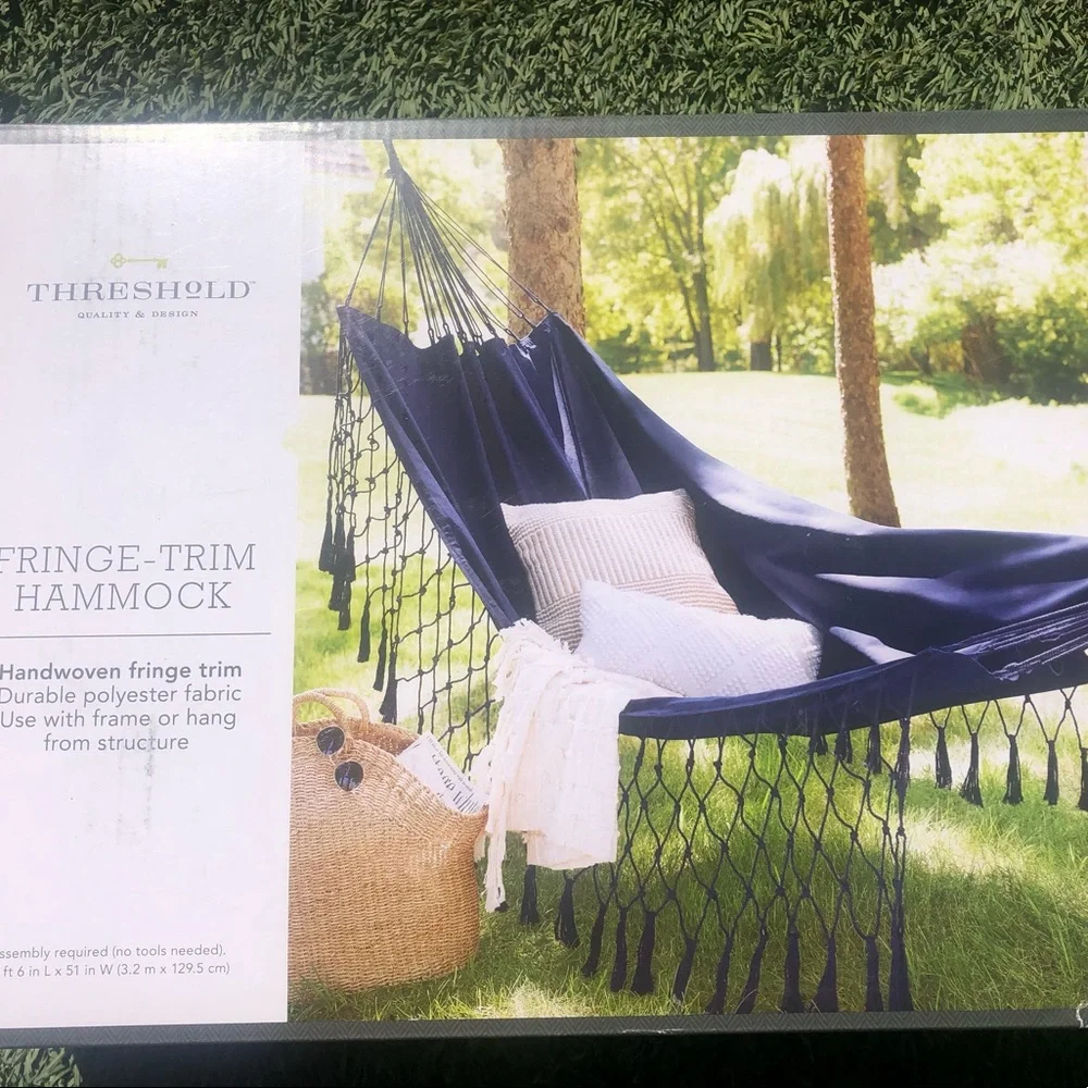 Boho Fringe Hammock Navy - Threshold - Picture 1 of 2